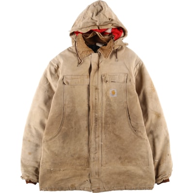 古着 80年代 カーハート Carhartt 100周年モデル 中綿入り トラディショナルコート ダックフルジップパーカー メンズXL相当 ヴィンテージ/eaa595135