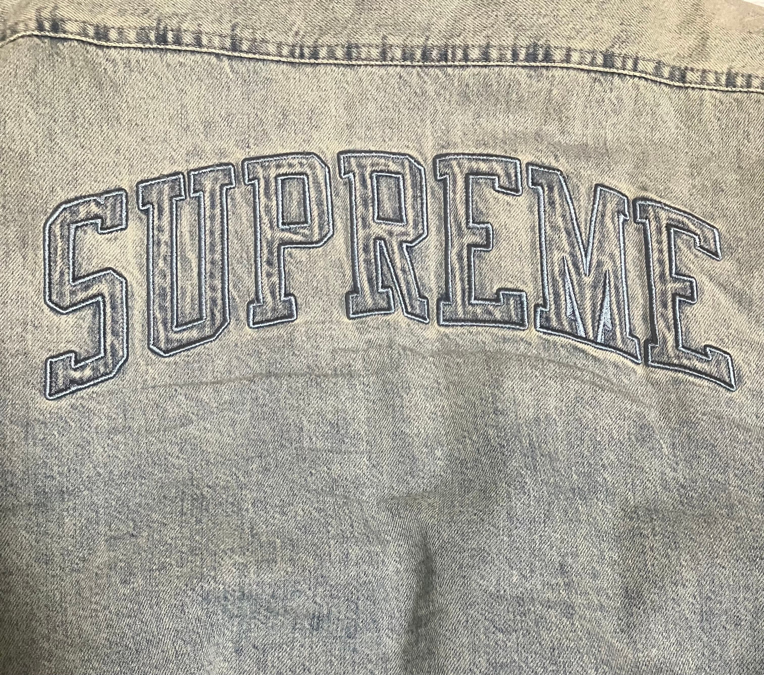 Supreme Faux Shearling Lined Work Shirt "Washed Indigo Denim" (24FW)