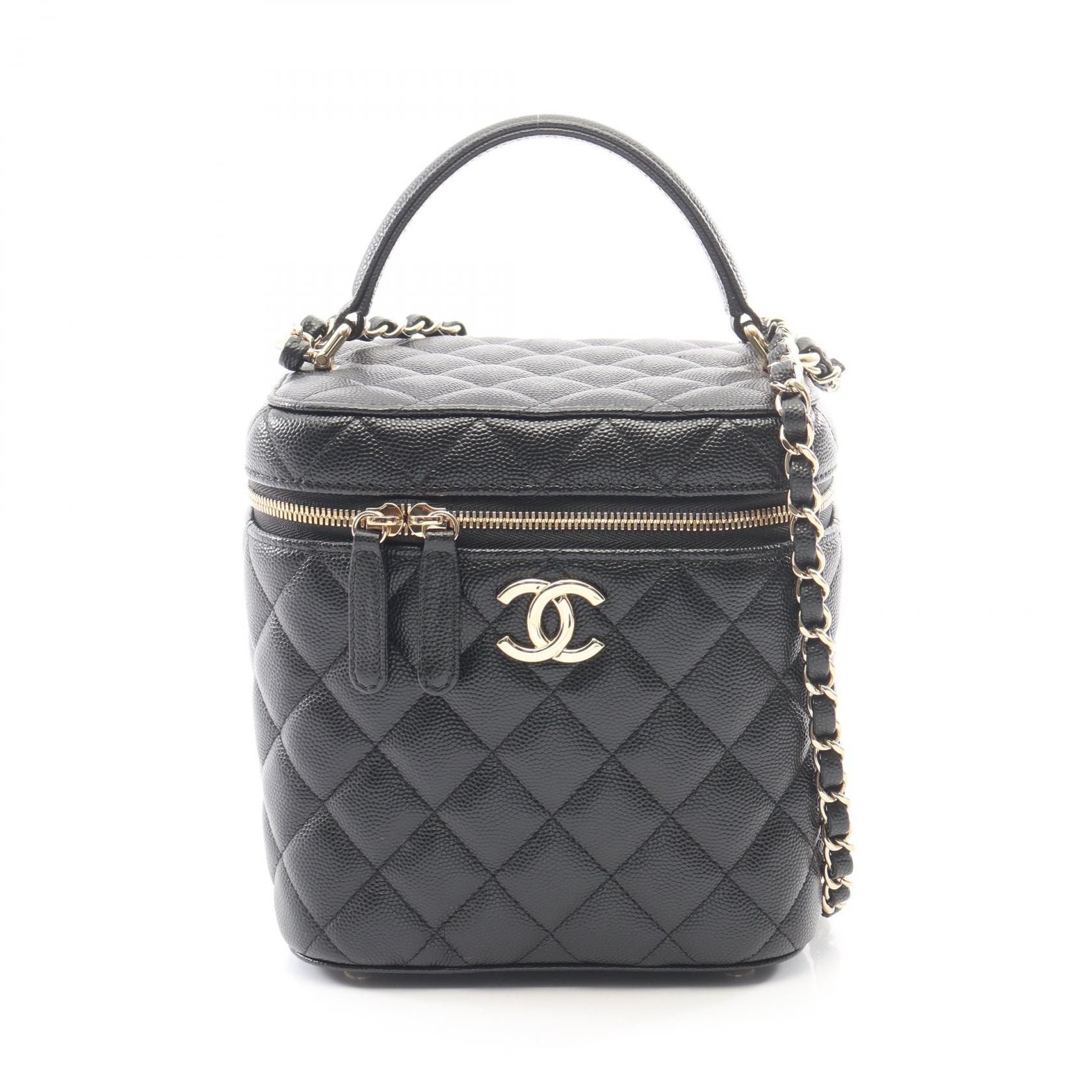 シャネル CHANEL マトラッセ バニティバッグ 2WAY ショルダーバッグ バッグ キャビアスキン(グレインドカーフ) レディース ブラック系 AS2362 【中古】