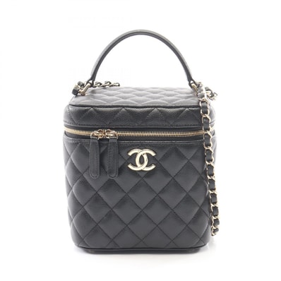 シャネル CHANEL マトラッセ バニティバッグ 2WAY ショルダーバッグ バッグ キャビアスキン(グレインドカーフ) レディース ブラック系 AS2362 【中古】