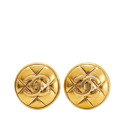 シャネル ヴィンテージ マトラッセ ココマーク イヤリング ゴールド メッキ レディース CHANEL 【中古】