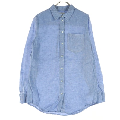 GAP ギャップ 長袖 リネンシャツ XXS ブルー系