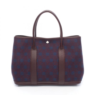 エルメス HERMES ガーデンパーティPM トートバッグ バッグ キャンバス トワルソーアッシュ / ネゴンダ トワルソーアッシュ ボルドー □L刻印(2008年製造) レディース ボルドー系 / ネイビー系 【中古】