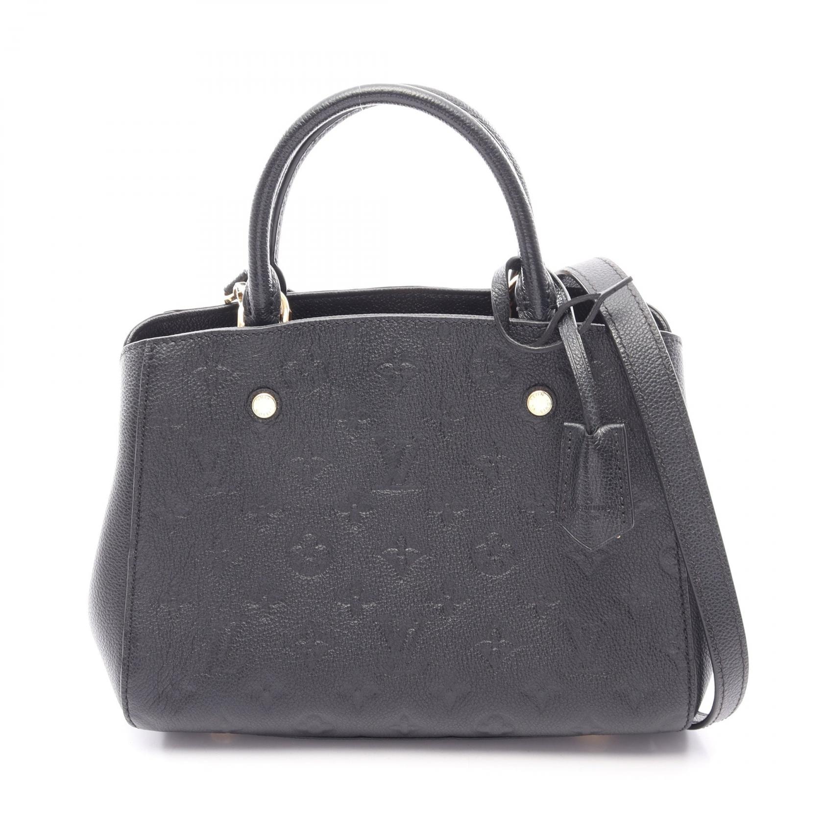ルイ・ヴィトン LOUIS VUITTON モンテーニュBB 2WAY ハンドバッグ バッグ レザー モノグラム・アンプラント ノワール レディース ブラック系 M41053 【中古】