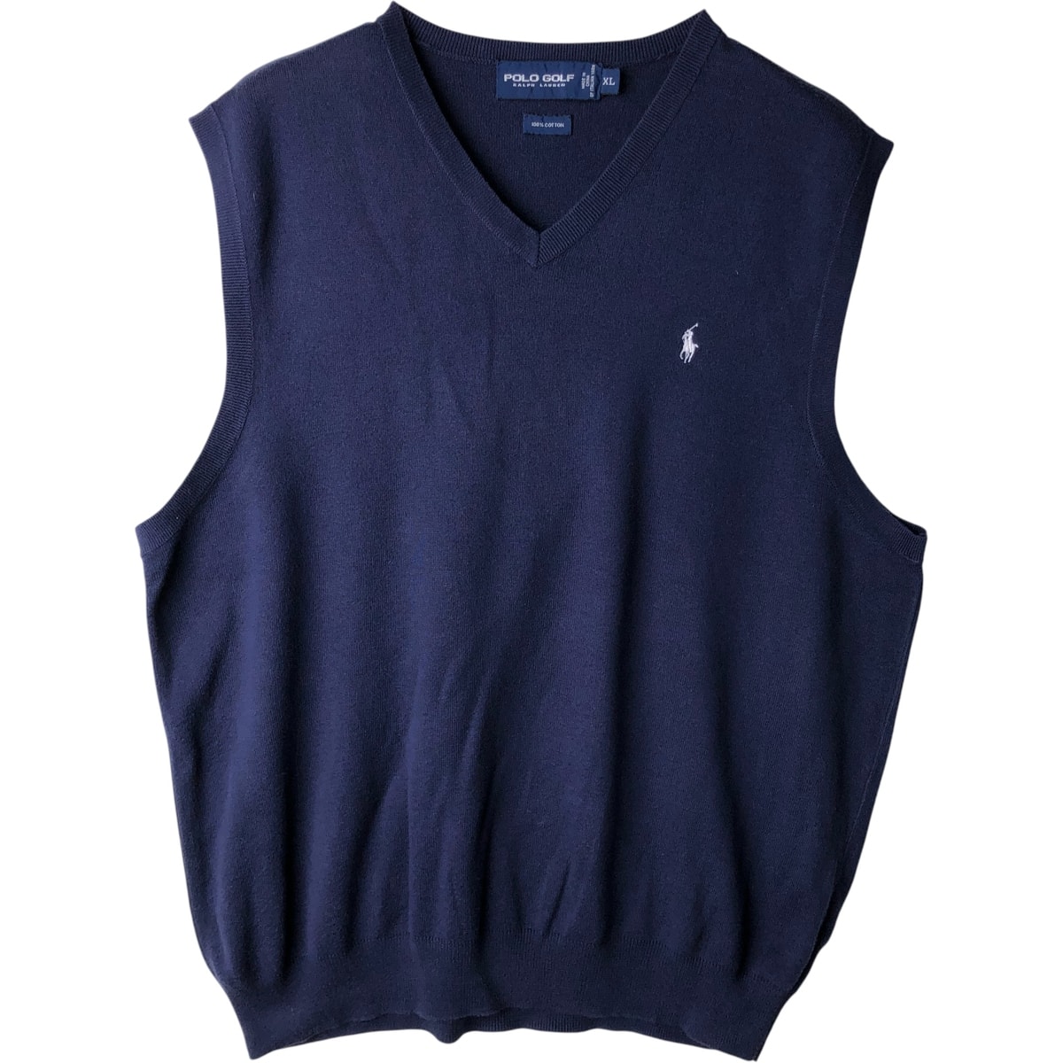 古着 ラルフローレン Ralph Lauren POLO GOLF ポロゴルフ Vネック コットンニットベスト レディースXL相当/eaa616855