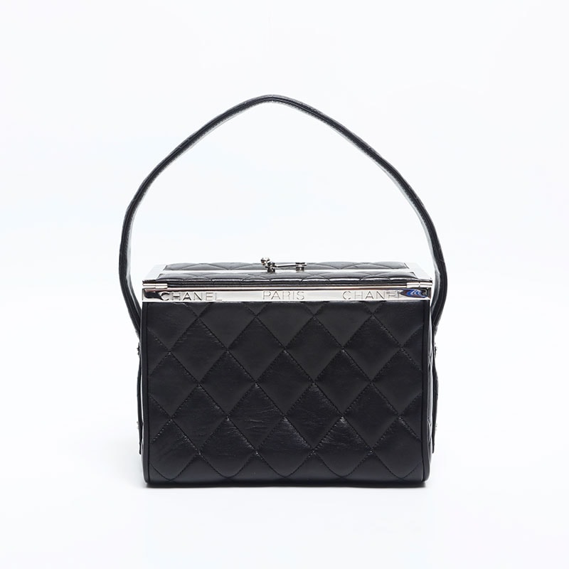 シャネル CHANEL 4番台 1994-1999 バニティ ラムスキン マテラッセ ハンドバッグ【中古】