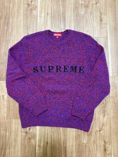 Supreme Contrast Logo Sweater "Red"