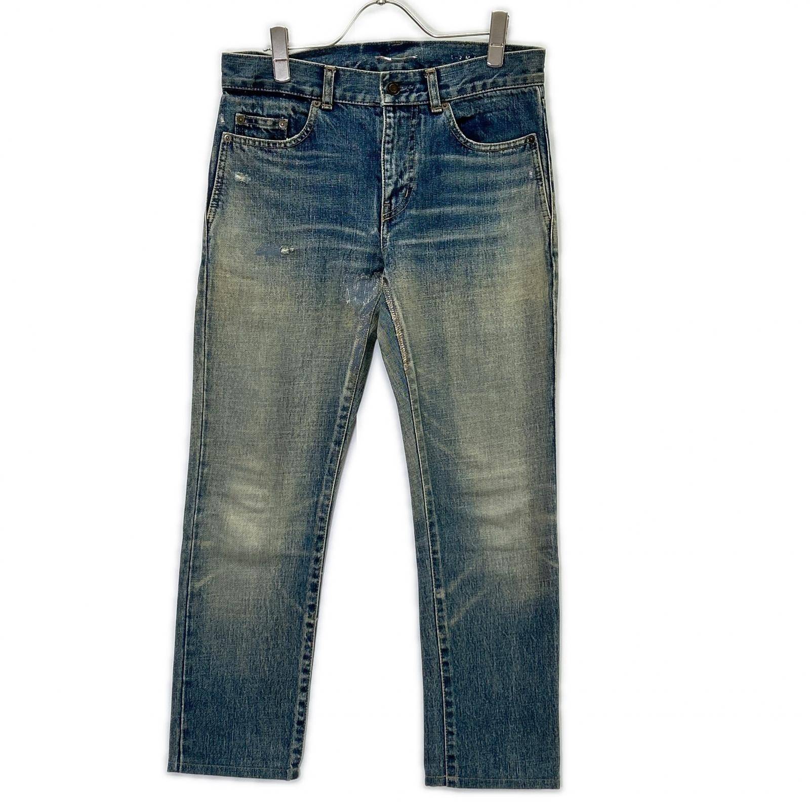 サンローランパリ 17年製 494361 USED加工デニムパンツ 27