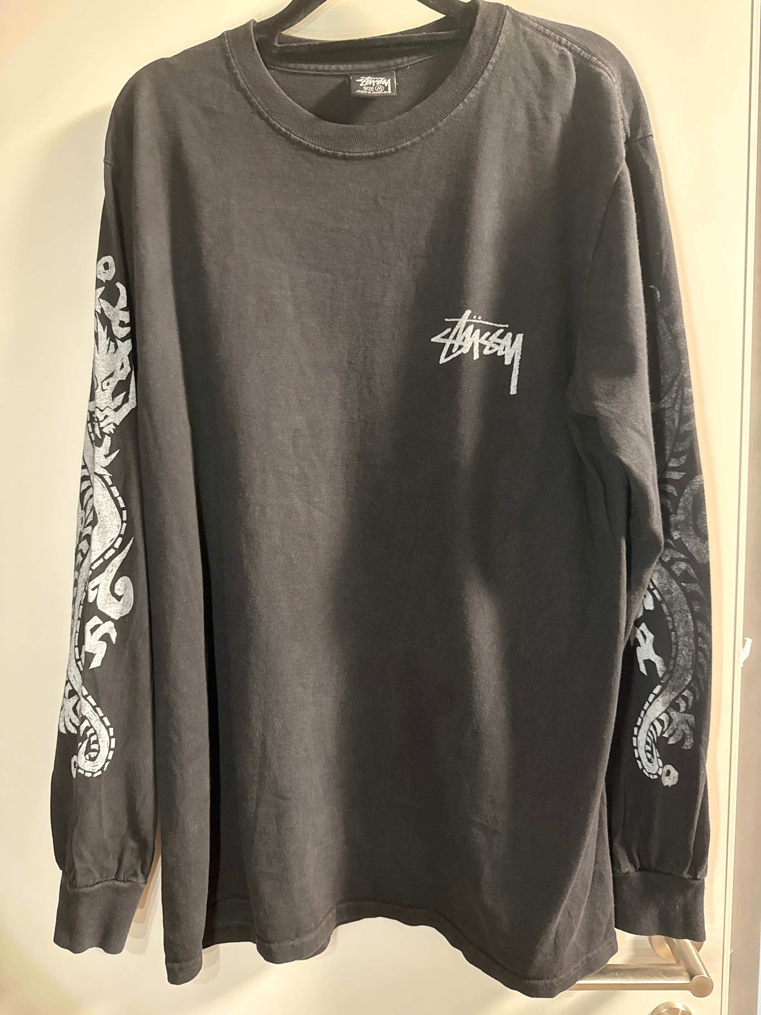 Stussy Dragons LS Tee Pigment Dyed "Black"