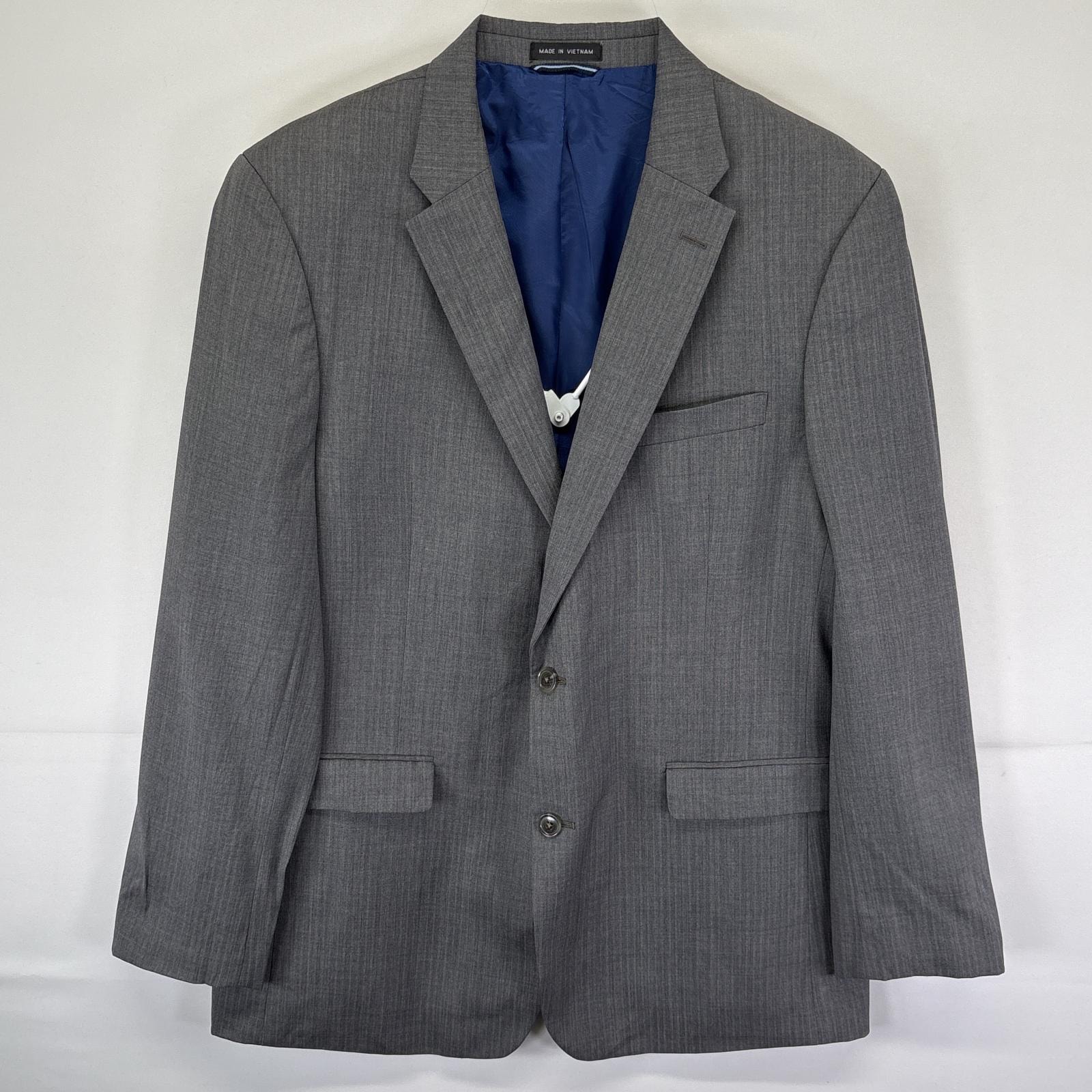 古着 トミーヒルフィガー TOMMY HILFIGER テーラードジャケット ブレザー スーツ ストライプ L44 w38  グレー メンズ