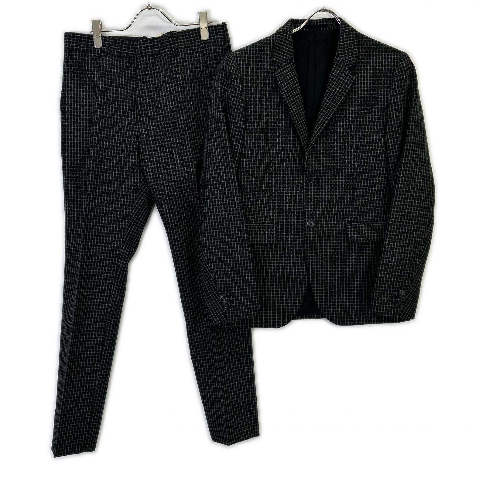 マルニ 15AW ブラック チェックパターン スーツ 46