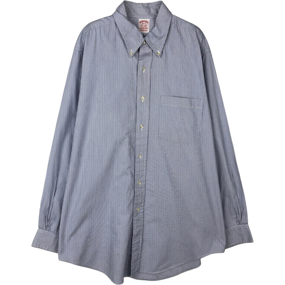 古着 80~90年代 ブルックスブラザーズ Brooks Brothers Est.1818 長袖 ボタンダウンストライプシャツ USA製 メンズL相当 ヴィンテージ/eaa646578
