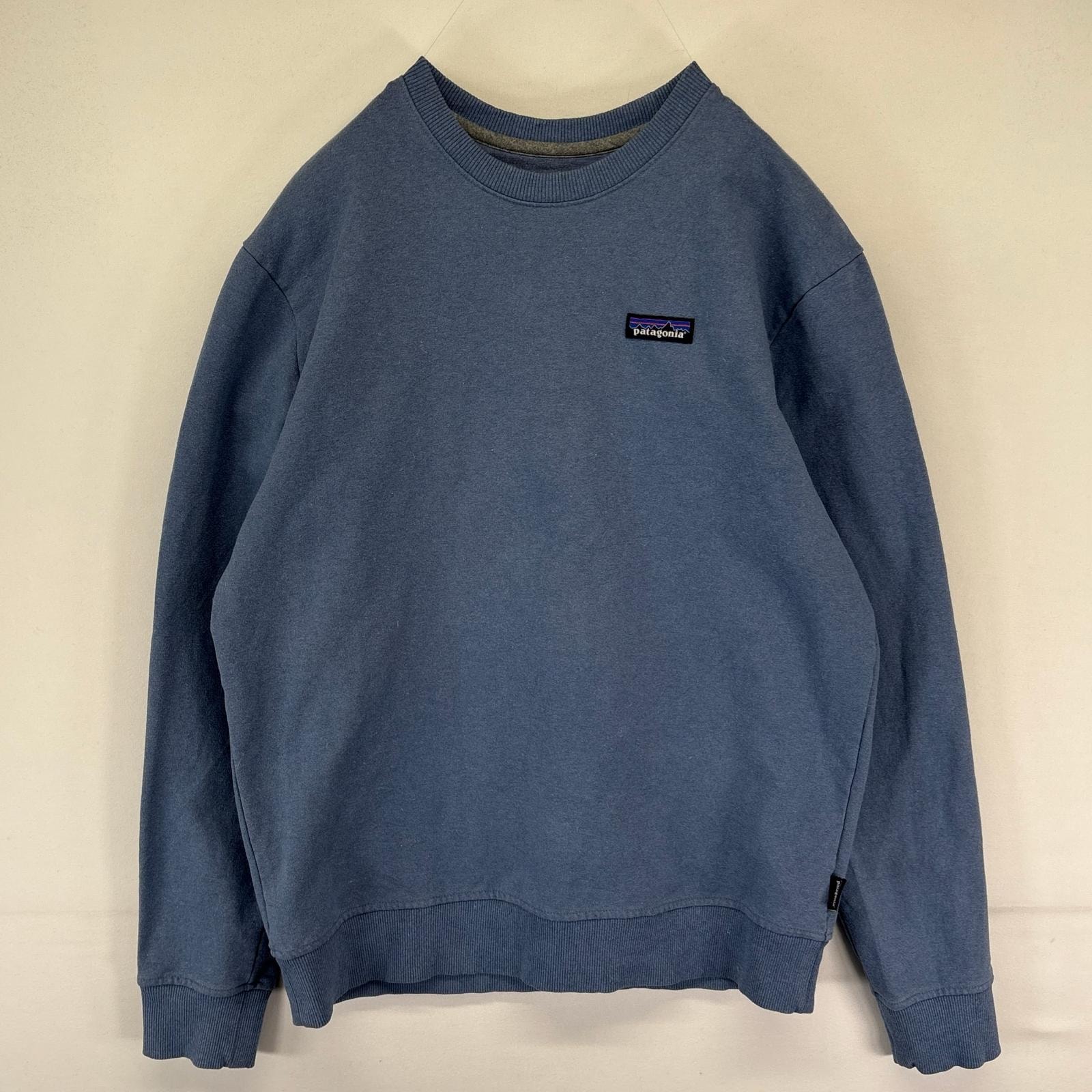 古着 パタゴニア patagonia スウェット クルーネック ワンポイント プルオーバー アウトドア M  ブルー系 メンズ