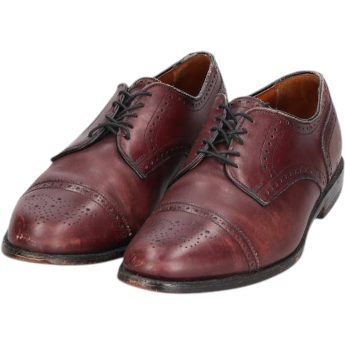 古着 アレンエドモンズ ALLEN EDMONDS セミブローグ ストレートチップシューズ USA製 8 EEE メンズ26.0cm相当/saa014314