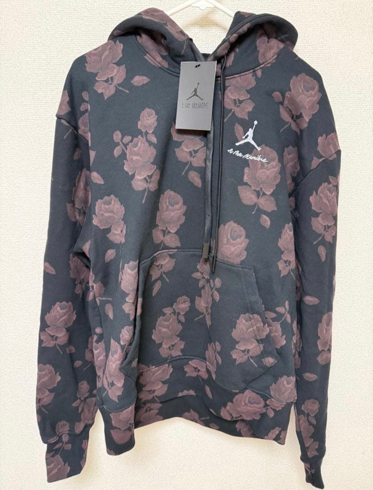Jordan A ma maniere Allover Print Fleece Hoodie "Black"