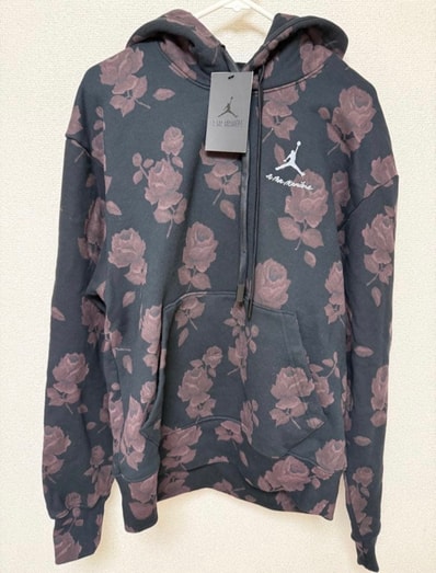Jordan A ma maniere Allover Print Fleece Hoodie "Black"