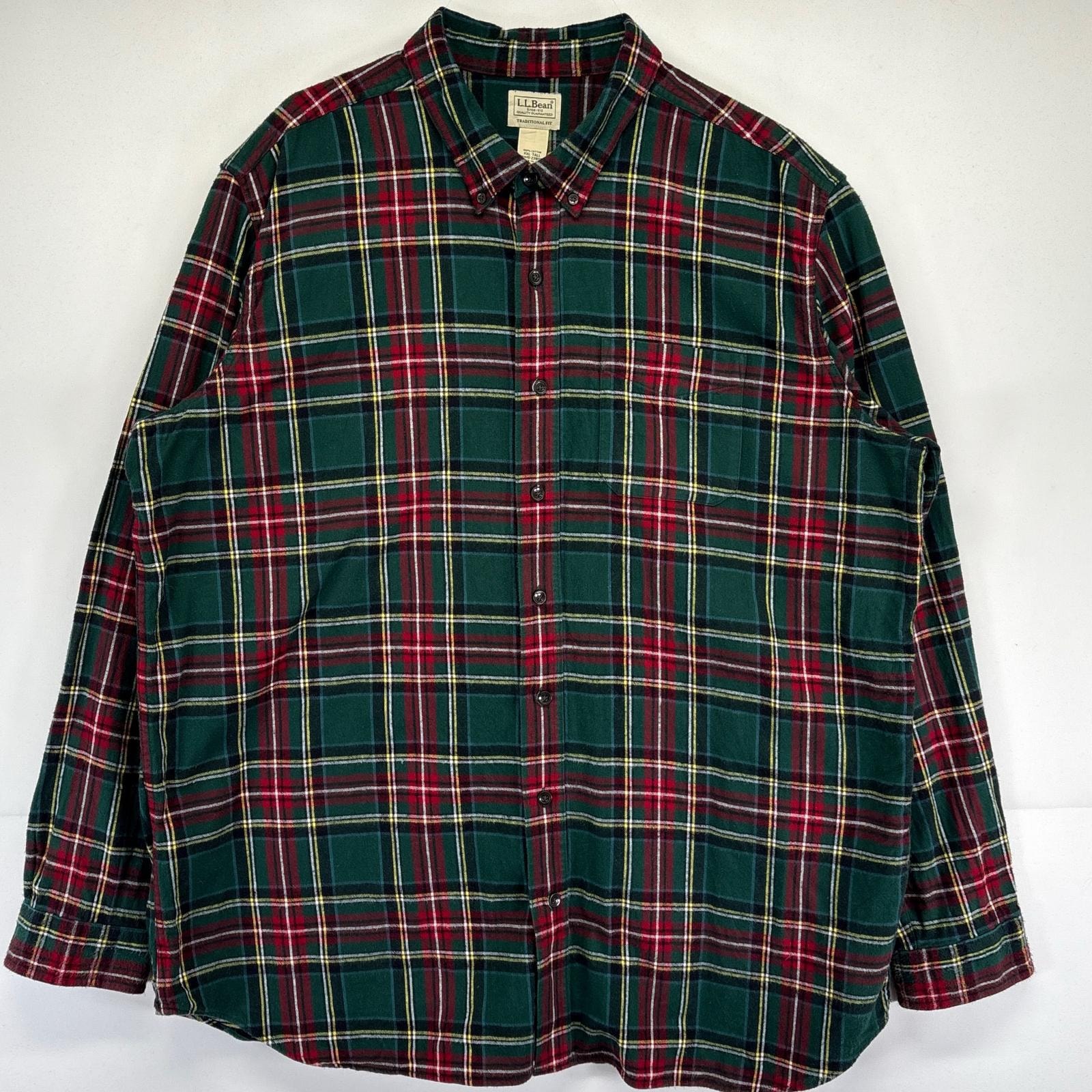 古着 エルエルビーン L.L.Bean 長袖シャツ ネルシャツ 大きいサイズ アウトドア チェック柄 XXL TALL マルチカラー メンズ