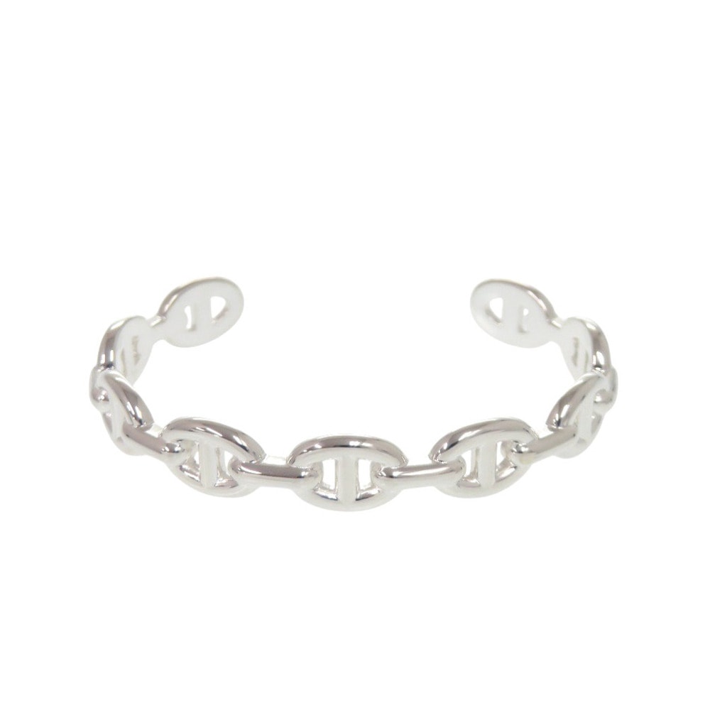 Hermes Chaine D'ancre Enchainee Bracelet Bangle "Silver"
