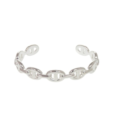 Hermes Chaine D'ancre Enchainee Bracelet Bangle "Silver"