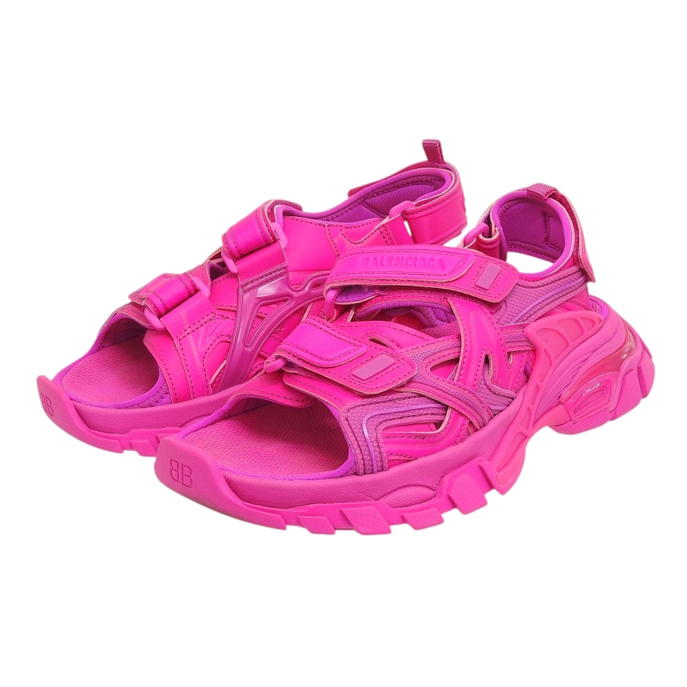 バレンシアガ 美品 Track Sandal トラックサンダル レディース ピンク 36 617543 36