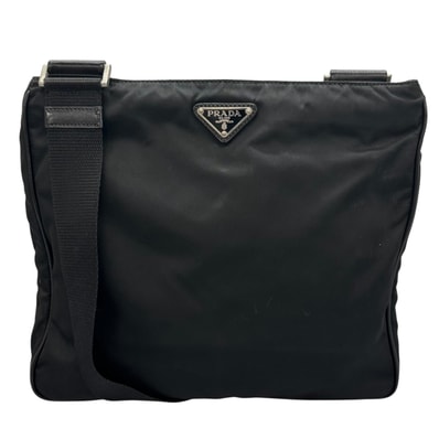PRADA プラダ 三角ロゴ ショルダーバッグ ナイロン ブラック ユニセックス【中古】