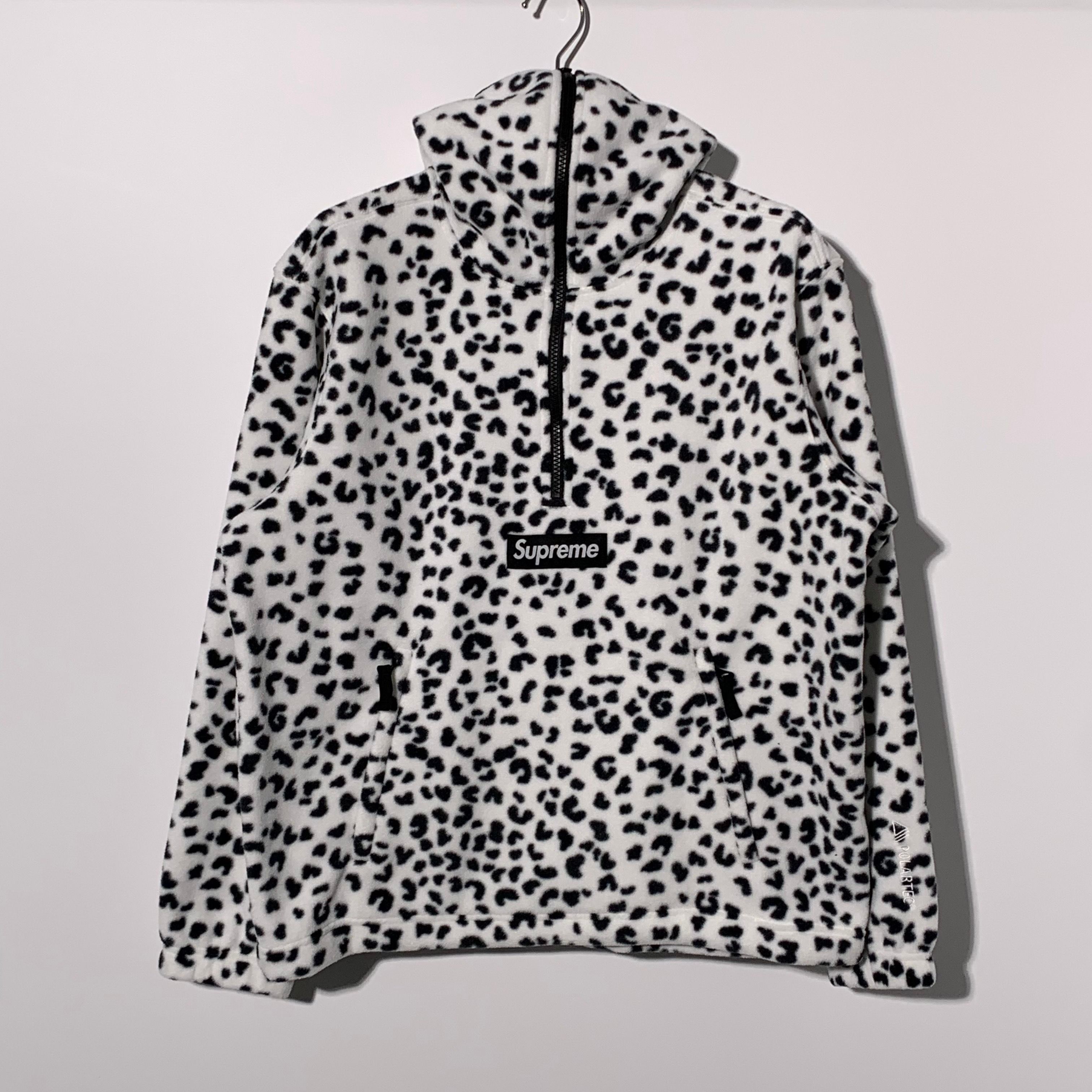 Supreme Polartec Facemask Half Zip Hooded Sweatshirt "Leopard"