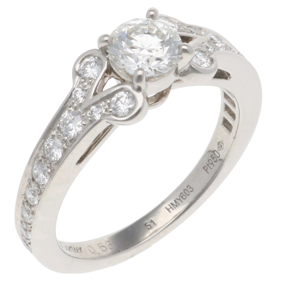 カルティエ バレリーナ ソリテール リング 指輪 11号 Pt950プラチナ ダイヤモンド レディース CARTIER  中古