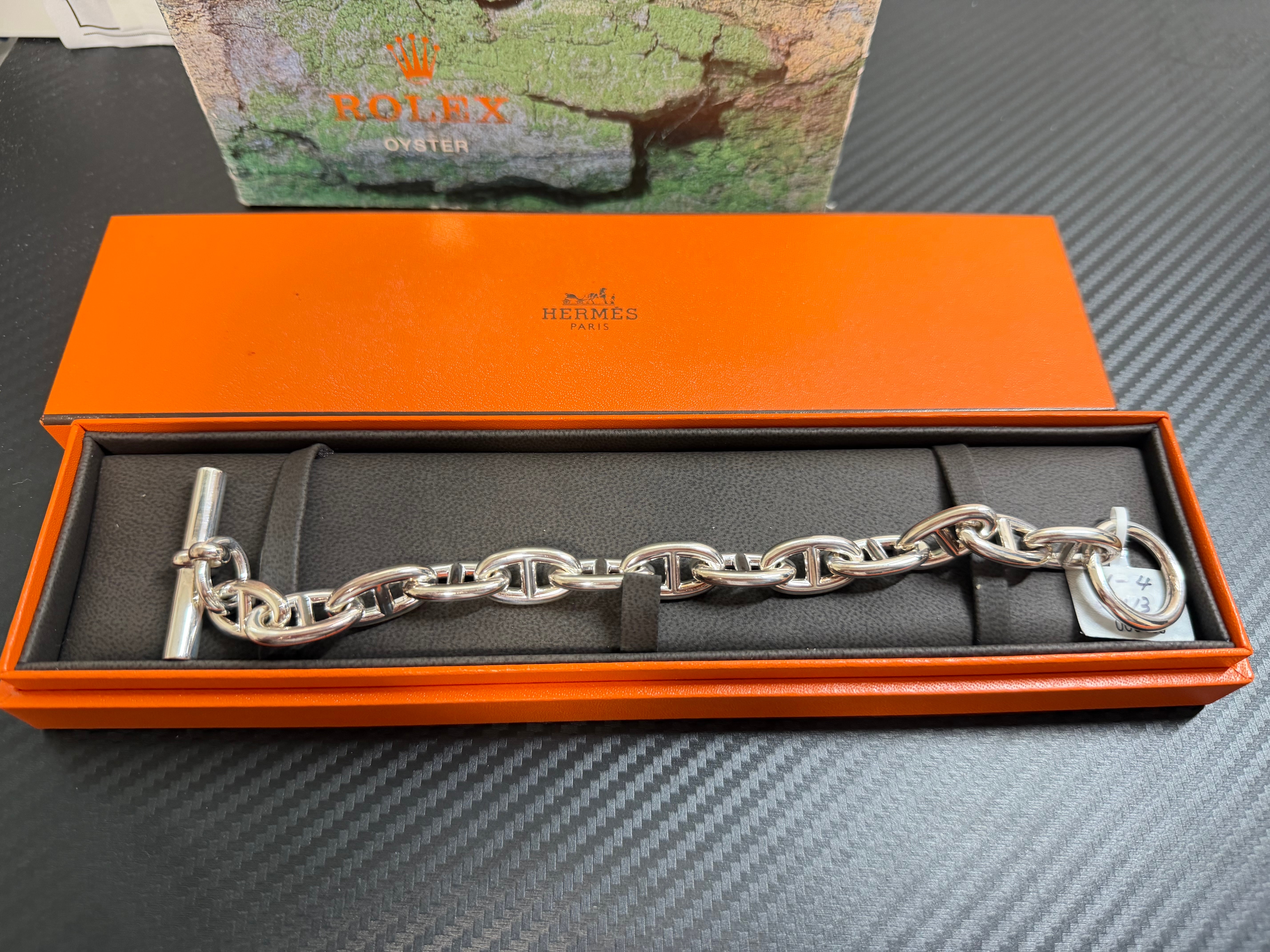 エルメス シェーヌダンクル GM ブレスレット "シルバー" H101672B