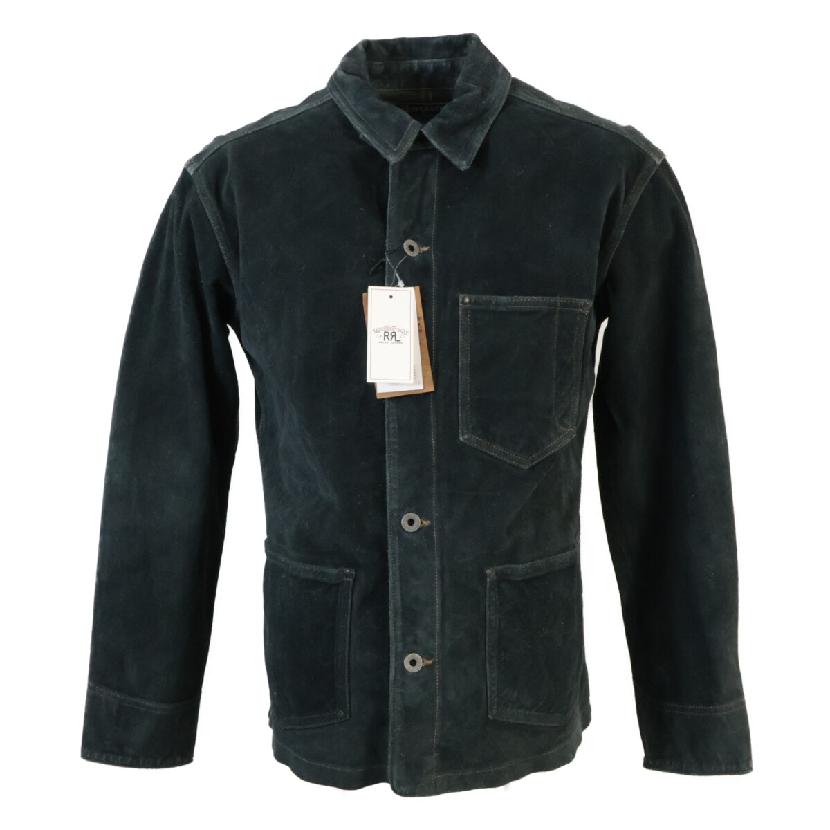 ダブルアールエル 【新品同様/国内正規】MNRROTW16020163 カウハイド メタルボタン フルグレインライニング インディゴ染め ラフアウトスエード XS/TP
