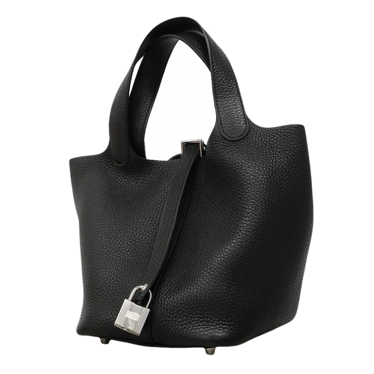 ★SALE【6gc3183】エルメス ハンドバッグ ピコタンロックPM トリヨンクレマンス ブラック シルバー金具 Y刻印【中古】レディース