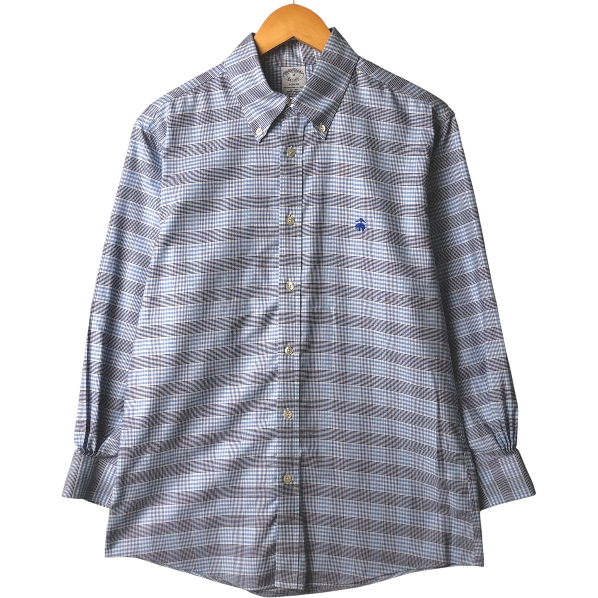 古着 ブルックスブラザーズ Brooks Brothers Est.1818 長袖 ボタンダウンチェックシャツ メンズM相当/eaa594544