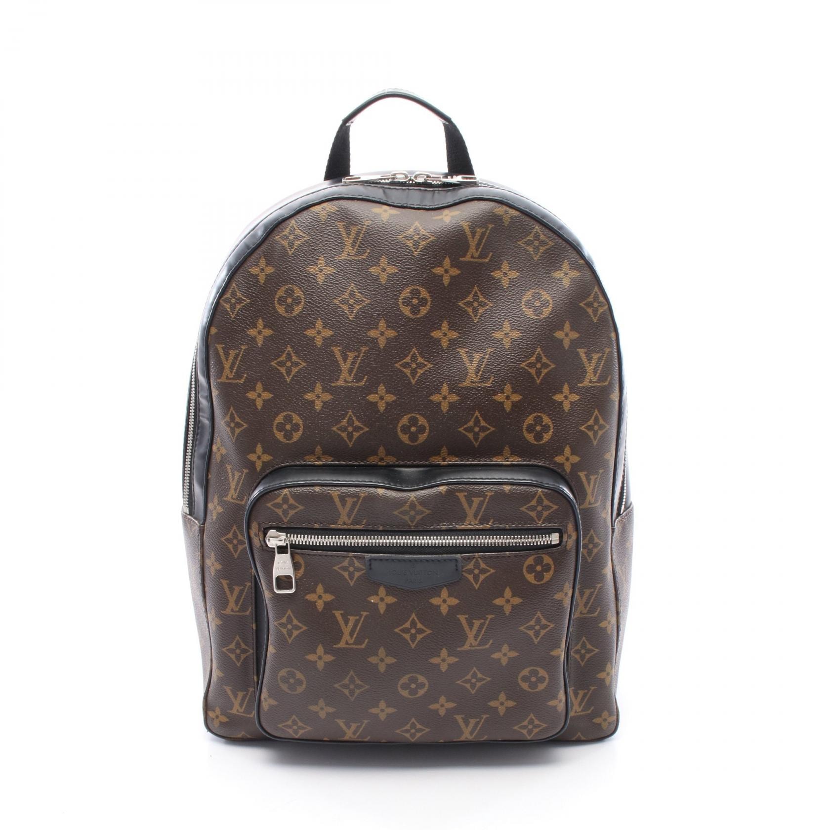 ルイ・ヴィトン LOUIS VUITTON ジョッシュ リュックサック バックパック バッグ PVCコーティングキャンバス レザー モノグラム・マカサー メンズ ブラウン系 / ブラック系 M41530 【中古】