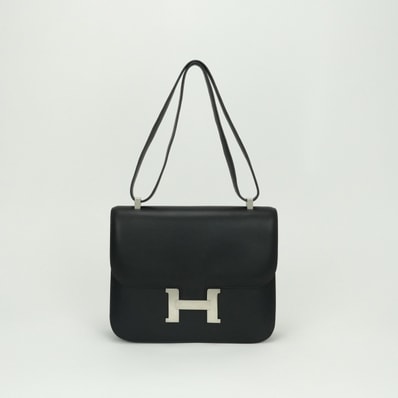 エルメス HERMES コンスタンス25 コンスタンス 25 バッグ ショルダーバッグ シャモニー ノワール noir ブラック black 黒 シルバー金具 ボックスカーフ バレニア ヴァッシュ