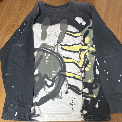 Travis Scott Cactus Jack x KAWS For Fragment L S Tee "Gray"