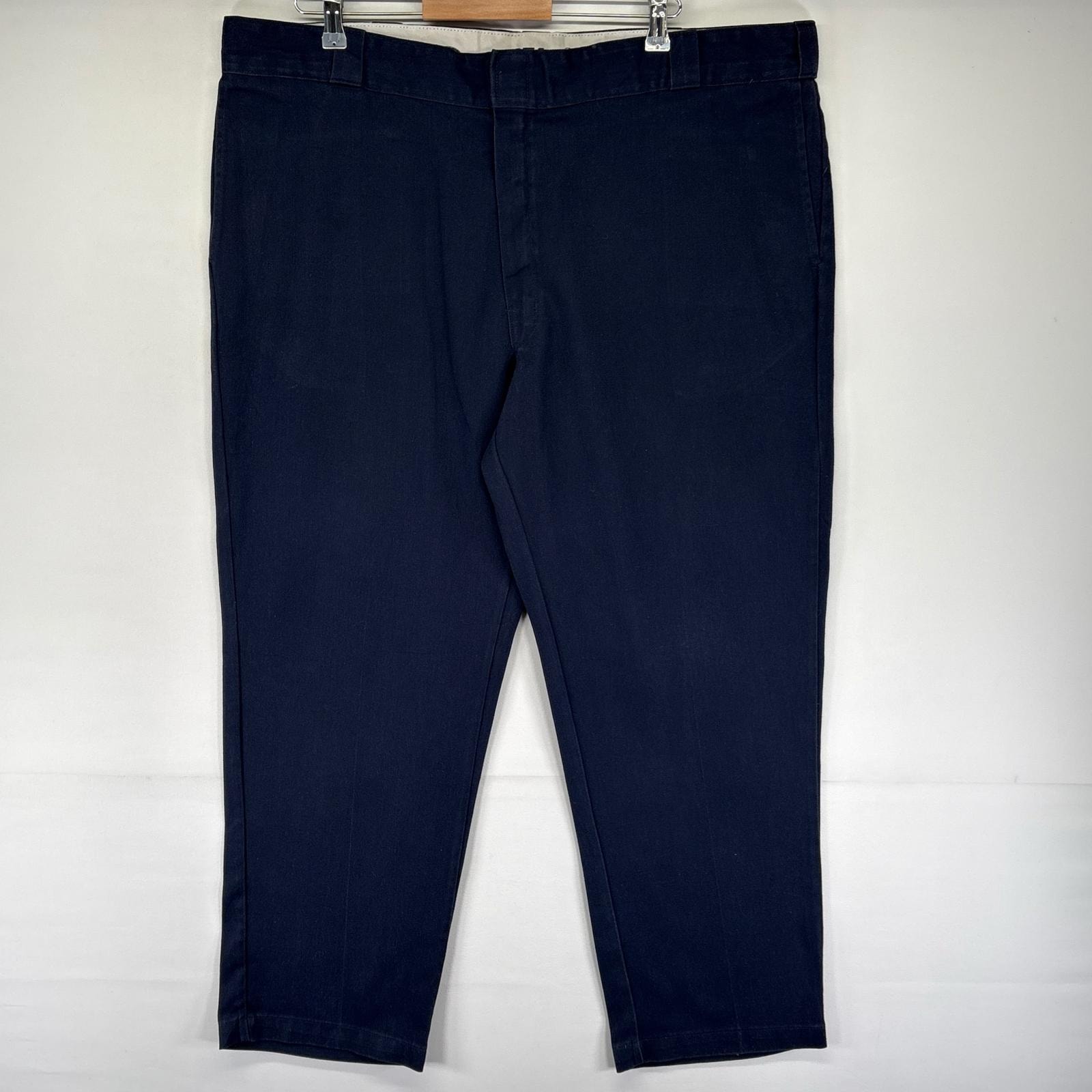 古着 ディッキーズ Dickies パンツ チノパン 874 ワンポイントロゴ ジッパーフライ 大きいサイズ W44 L30  ネイビー系 メンズ