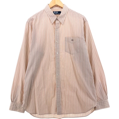 古着 ラルフローレン Ralph Lauren POLO by Ralph Lauren 長袖 コットンストライプシャツ メンズL相当/eaa536453