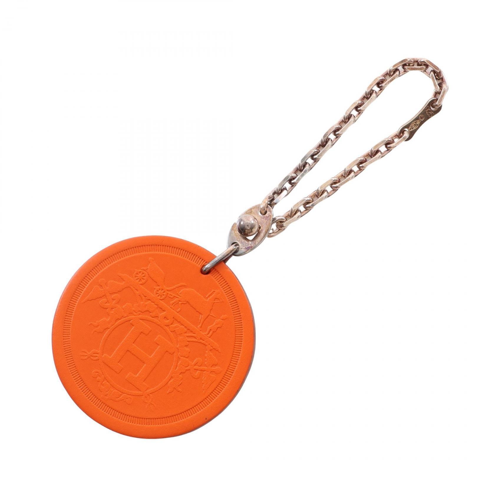 エルメス HERMES エクスリブリス 京都高島屋限定 キーホルダー アクセサリー ヴォースイフト ヴォースイフト オレンジ レディース オレンジ系 【中古】