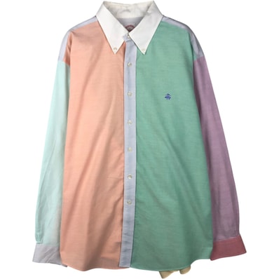 古着 ブルックスブラザーズ Brooks Brothers Est.1818 クレイジーパターン 長袖 ボタンダウンシャツ メンズL相当/eaa642865