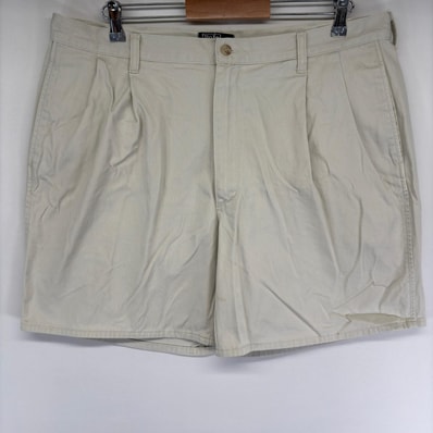 古着 ポロバイラルフローレン Polo by Ralph Lauren USA製 パンツ チノパン ショーツ ハーフ ツータック w40 アイボリー メンズ