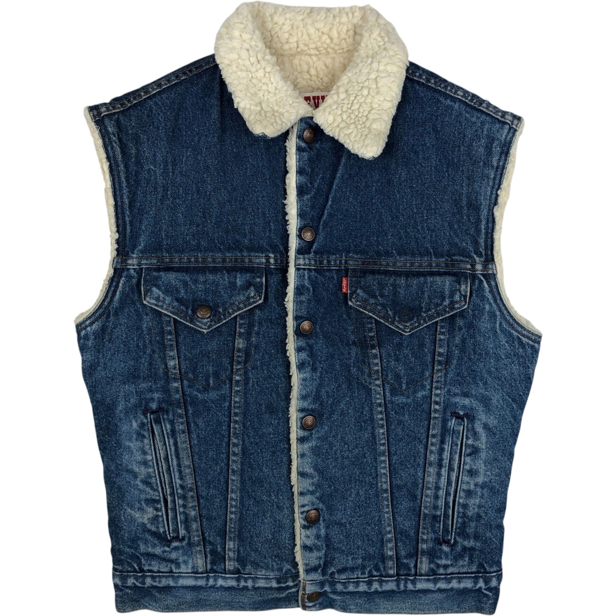 古着 80~90年代 リーバイス Levi's デニムボアベスト USA製 メンズS相当/rab181141