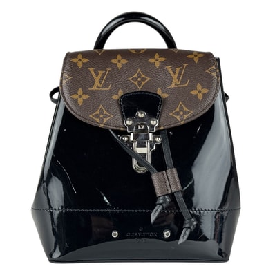 ルイ ヴィトン LOUIS VUITTON リュック モノグラム ヴェルニ ミロワール ホットスプリング パテントレザー/モノグラムキャンバス ブラック/ブラウン シルバー レディース M55769【中古】 z9078