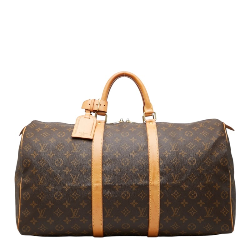 ルイ ヴィトン モノグラム キーポル50 ボストンバッグ トラベルバッグ M41426 ブラウン PVC レザー レディース LOUIS VUITTON 中古