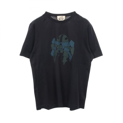 エルメス HERMES クルーネック 半袖Tシャツ 衣料品 トップス コットン メンズ ブラック系 【中古】
