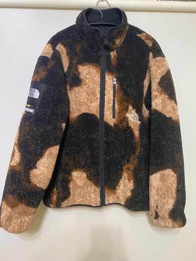 Supreme x The North Face Bleached Denim Print Fleece Jacket "Black"