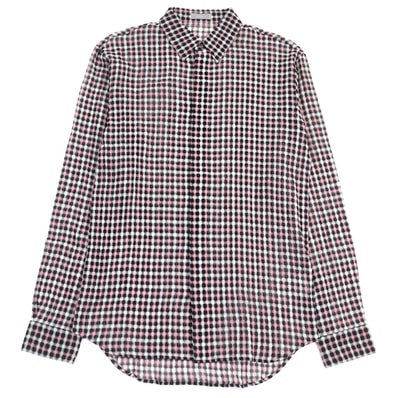 極美品 ディオール オム 長袖シャツ ピンク ブラック ホワイト メンズ 38