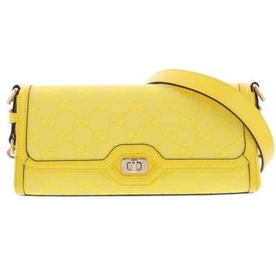 GUCCI グッチ LUCE ルーチェ スモール ショルダーバッグ 788061 GGキャンバス イエロー レディース【中古】