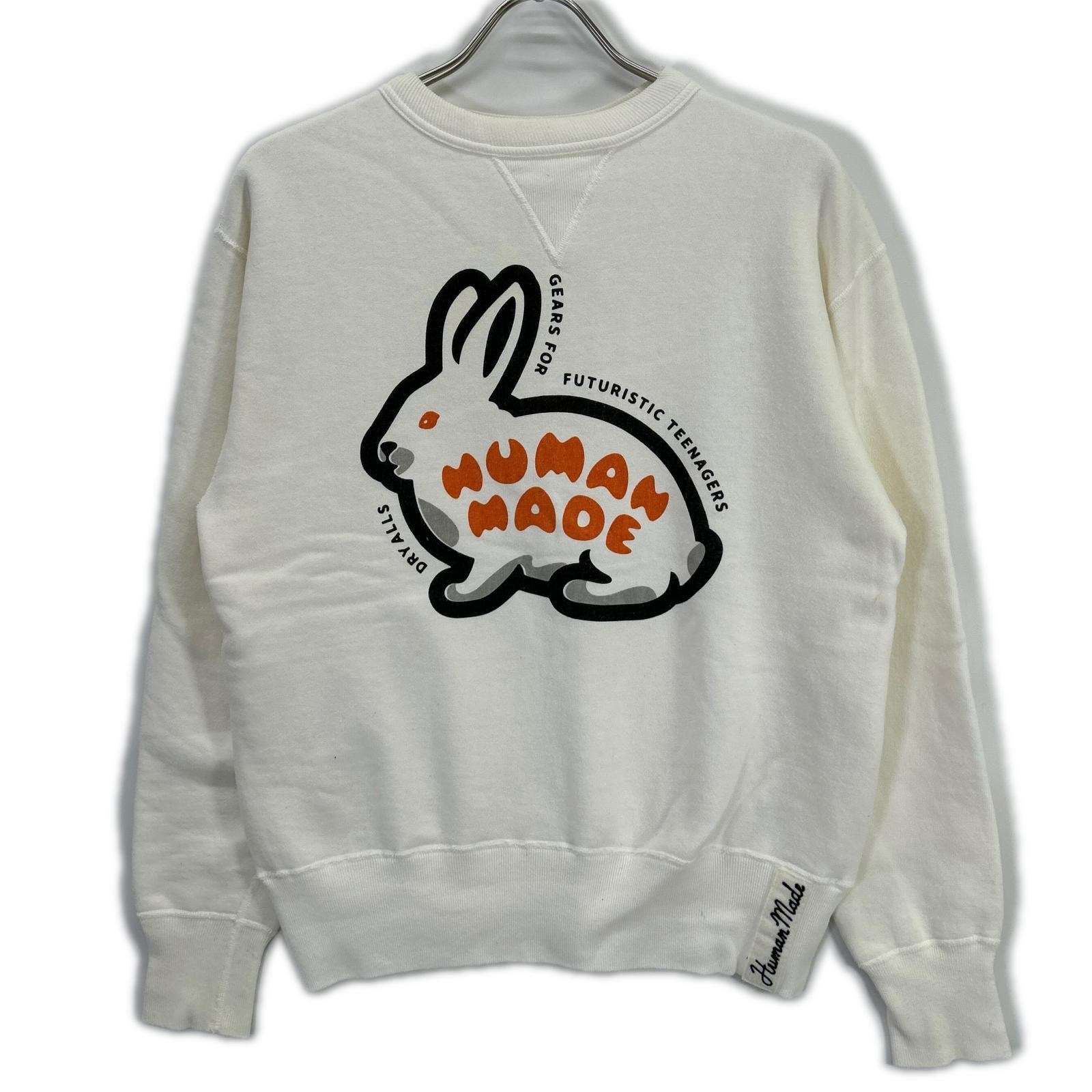 ヒューマンメイド ホワイト ラビット ツリアミ スウェットシャツ S