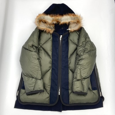 Sacai(サカイ) 19AW ライナードッキング M-65 キルティング ダウンジャケット カーキグリーン