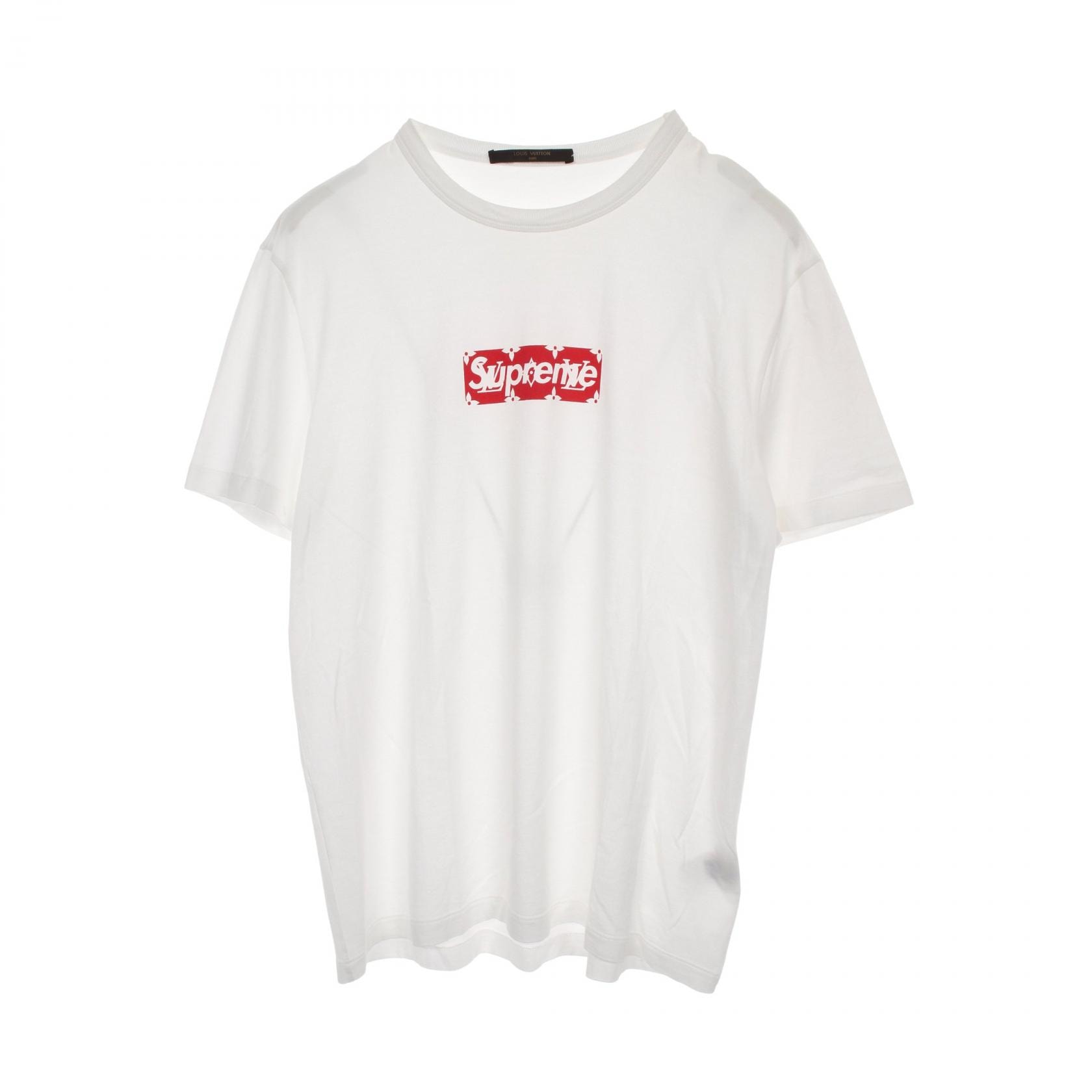 ルイ・ヴィトン LOUIS VUITTON LOUIS VUITTON × Supreme BOX LOGO TEE ボックスロゴ カットソー 衣料品 トップス コットン メンズ ホワイト系 【中古】