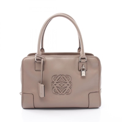 ロエベ LOEWE アマソナ35 ハンドバッグ バッグ レザー レディース ベージュ系 【中古】